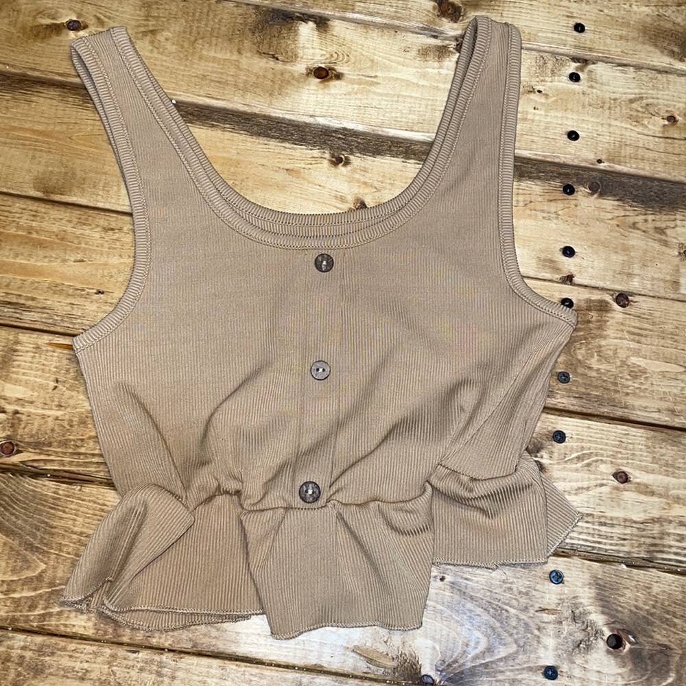 cute brown/tan cropped tank from Shein
